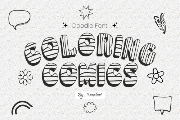 Coloring Comics Font for Handmade Creations