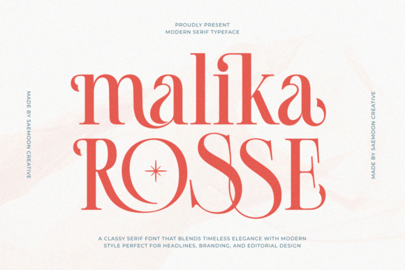 Malikarosse Regular: A Serif Font That Elevates Handmade Creations