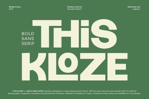 Thiskloze: A Bold Sans-Serif Typeface for Modern Branding